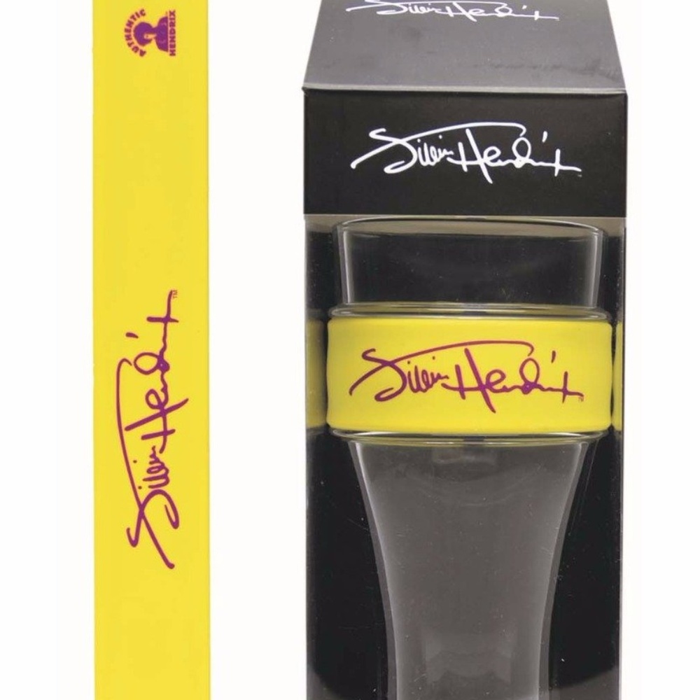Jimi Hendrix Purple Signature Band Pint Glass